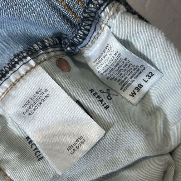 Lucky Brand Mens 410 Straight Fit Athletic Straight Fit Medium Blue 38x32 - Picture 10 of 12